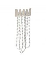 Бусы новогодние пластик, 270 см, снежинка, белые, SYZLA- 2223196