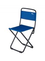 Стул складной усиленный, со спинкой, металл, 37 см, 90 кг, замкнутая ножка, синий, Nika, ПС1/С