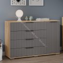 Комод комбинированный «Хилтон» - 402.012.000 Дуб Крафт золотой, Графит матовый