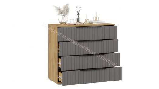 Комод «Хилтон» - 402.010.000 Дуб Крафт золотой, Графит матовый