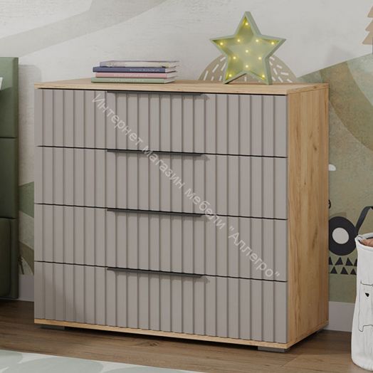 Комод «Хилтон» - 402.010.000 Дуб Крафт золотой, Мокко матовый