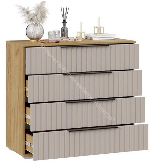 Комод «Хилтон» - 402.010.000 Дуб Крафт золотой, Мокко матовый