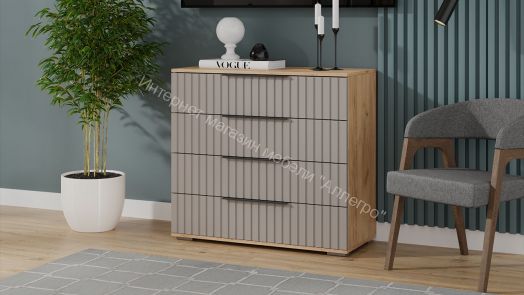 Комод «Хилтон» - 402.010.000 Дуб Крафт золотой, Мокко матовый