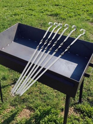 Шампур лезвие плоское, 6 шт, 450х10х2 мм, нержавеющая сталь, Гурман, в конверте, T2022-7062