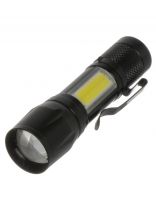 Фонарь светодиодный встроенный аккумулятор, зарядка от USB, металл, в коробке, DJ004