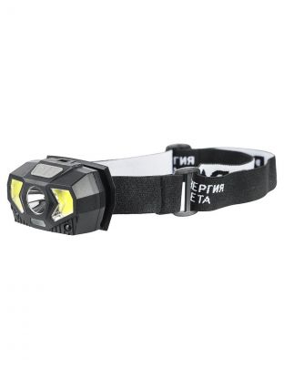 Фонарь налобный, Эра, GB-608, пластик, режим SOS, черный, 5 ВТ, 7 реж, Б0052319