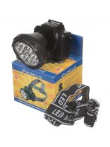 Фонарь налобный, встроенный аккумулятор, Ultraflash, 5 362, зарядка от сети 220 В, пластик, черный, 11256