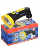 Фонарь ручной, встроенный аккумулятор, Ultraflash, 3804M, зарядка от сети 220 В, пластик, режим SOS, черно-желтый, 12867