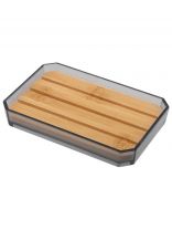 Мыльница настенная, Рыжий кот, Оникс, полипропилен, бамбук, 12х8х2 см, 107634