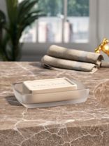 Мыльница настольная, Zenfort, Оптима, стекло, 13.8х8.5х2.8 см см, черно-белая, 106774