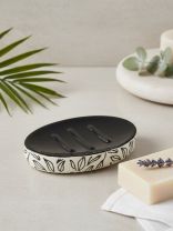 Мыльница настольная, Черно-белая , керамика, 13.9х9.7х2.4 см, BCE1160AA-SD