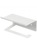 Держатель для туалетной бумаги, с полкой, 17х12х7.5 см, металл, белый, A340121