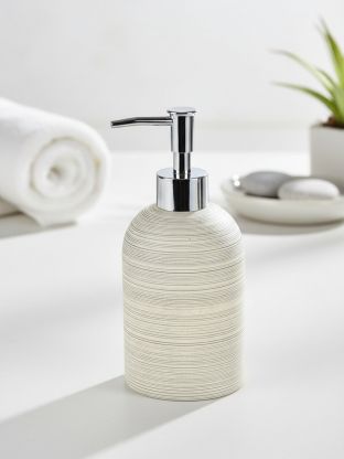 Дозатор для жидкого мыла для ванной и кухни, Серо-голубой, полистоун, 7.6х7.6х12.2/18.2 см, BRE0880AA-LD