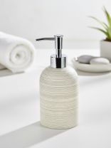 Дозатор для жидкого мыла для ванной и кухни, Серо-голубой, полистоун, 7.6х7.6х12.2/18.2 см, BRE0880AA-LD