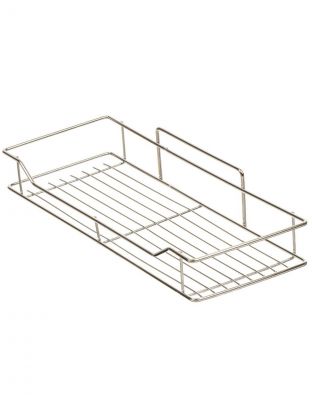 Полка для ванной металл, настенная, прямая, 35х12.5х5 см, силиконовое крепление, хром, T2022-HT020