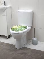 Сиденье для унитаза пластик, Лес, белое, РП-813