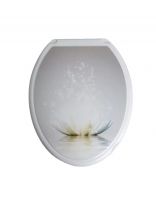 Сиденье для унитаза пластик, Лотос, белое, РП-813