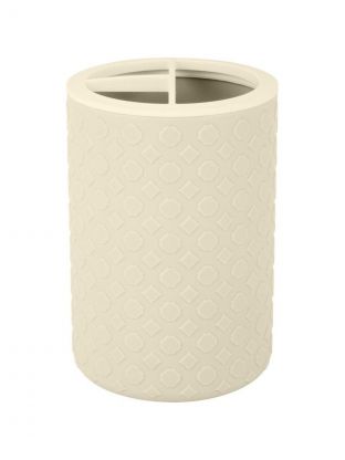 Стакан для зубных щеток, 7.8х7.8х11.8 см, пластик, молочный туман, Plast team, Stockholm