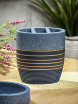 Стакан для зубных щеток, 10.9х11 см, полистоун, синий, RE0998DA-TBH