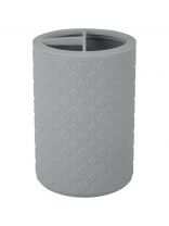 Стакан для зубных щеток, 7.8х7.8х11.8 см, пластик, серый шторм, Plast team, Stockholm