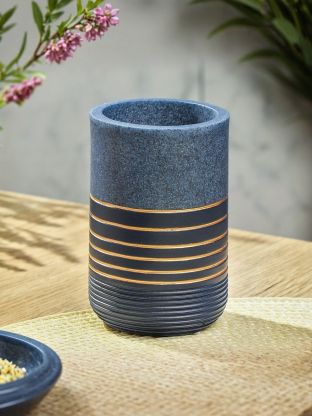 Стакан для ванной, 7.3х7х11 см, полистоун, синий, RE0998DA-TB