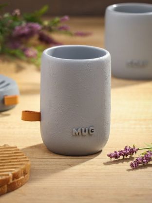 Стакан для зубных щеток, полистоун, серый, RE1158AA-TB