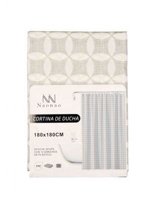Штора для ванн 180х180 см, Peva, Naonao, Бежевые квадраты, A310143
