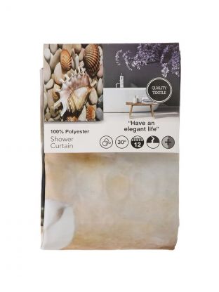 Штора для ванн 180х180 см, полиэстер, Ракушки, A310052