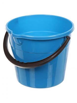 Ведро пластик, 10 л, голубое, хозяйственное, со сливом, Мультипласт, Классика, MPG8317