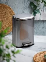 Контейнер для мусора нержавеющая сталь, 6 л, прямоугольный, педаль, Y4-8665