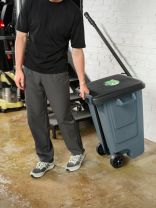 Контейнер для мусора пластик, 100 л, прямоугольный, с крышкой, на колесах, педаль, Spin&Clean, Freestyle, SC700221026