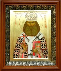 Икона Андроник Пермский в киоте с басмой Виноградная Лоза (UV-печать)(30081)