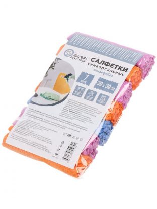 Набор салфеток для уборки, микрофибра, 30х30 см, 7 шт, Марья Искусница, 9791