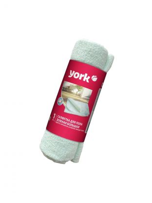 Салфетка бытовая для пола хлопок, 0.75х0.6 м, в рулоне, в ассортименте, York, Зеленая, 022270