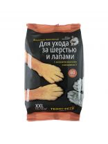 Полотенца влажные для лап и шерсти, с экстрактом масла Ши и витамином D, Teddy Pets, 60 шт, 24х16 см