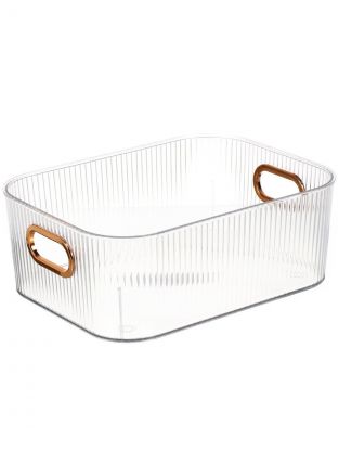 Корзина для хранения, 27.6х20.9х10 см, прямоугольная, пластик, прозрачная, Y4-7053