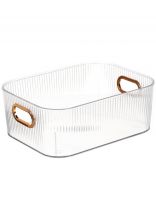 Корзина для хранения, 27.6х20.9х10 см, прямоугольная, пластик, прозрачная, Y4-7053