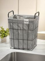 Корзина для хранения белья и вещей, 35х28х40 см, прямоугольная, серая, A290116