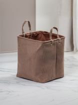 Корзина для хранения, 33х33х39 см, прямоугольная, вельвет, коричневая, A190048