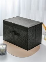 Кофр для хранения, с крышкой, складной, 38.5х26х24.5 см, черная клетка, A190061