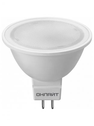 Лампа светодиодная GU5.3, 7 Вт, 65 Вт, 220 В, рефлектор, 3000 К, теплый белый свет, Онлайт, 71640