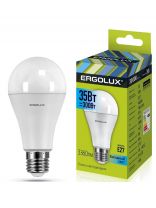 Лампа светодиодная E27, 35 Вт, 300 Вт, груша, 4500 К, свет холодный, Ergolux, 14231