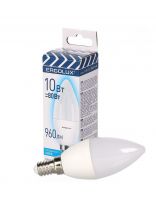 Лампа светодиодная E14, 10 Вт, 80 Вт, свеча, 4500 К, нейтральный белый свет, Ergolux