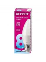 Лампа светодиодная E27, 8 Вт, 75 Вт, свеча, 4000 К, нейтральный белый свет, Онлайт, 71635