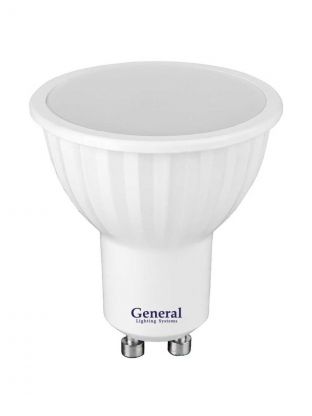 Лампа светодиодная GU10, 10 Вт, 230 В, 6500 К, холодный белый свет, General Lighting Systems, GLDEN-MR16, 661063