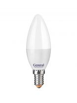 Лампа светодиодная E14, 15 Вт, 230 В, свеча, 2700 К, теплый белый свет, General Lighting Systems, GLDEN-CF, CF, 661095
