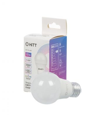 Лампа светодиодная E27, 22 Вт, 220 Вт, 230 В, груша, 4000 К, нейтральный белый свет, HiTT, HiTT-PL-A60, A60, 1010011