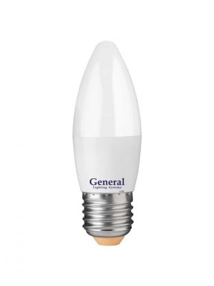 Лампа светодиодная E27, 10 Вт, 230 В, свеча, 2700 К, теплый белый свет, General Lighting Systems, GLDEN-CF, CF, 683000