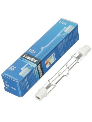 Лампа галогенная R7s, 150 Вт, 78 мм, свет белый, для прожектора, Camelion, 2933