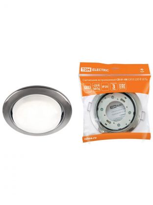 Светильник встраиваемый СВ 01-06, GX53, 50Гц, черный хром, TDM Electric, SQ0359-0061